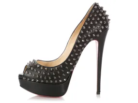 Christian Louboutin Black Spiked Lady Peeps