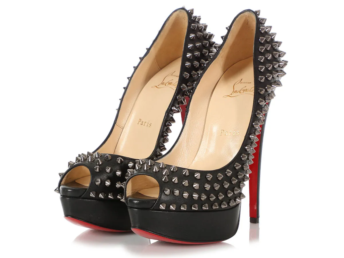 Christian Louboutin Black Spiked Lady Peeps