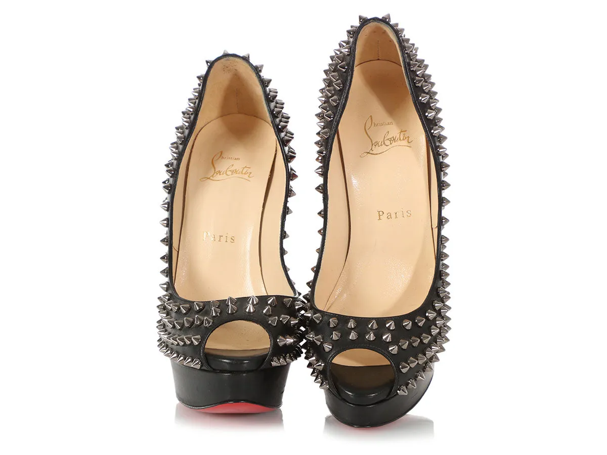 Christian Louboutin Black Spiked Lady Peeps