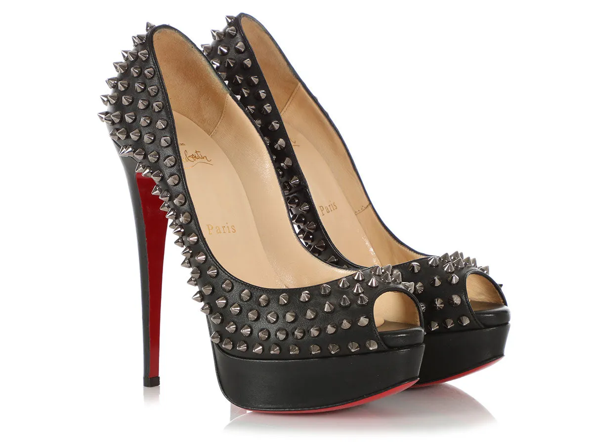 Christian Louboutin Black Spiked Lady Peeps