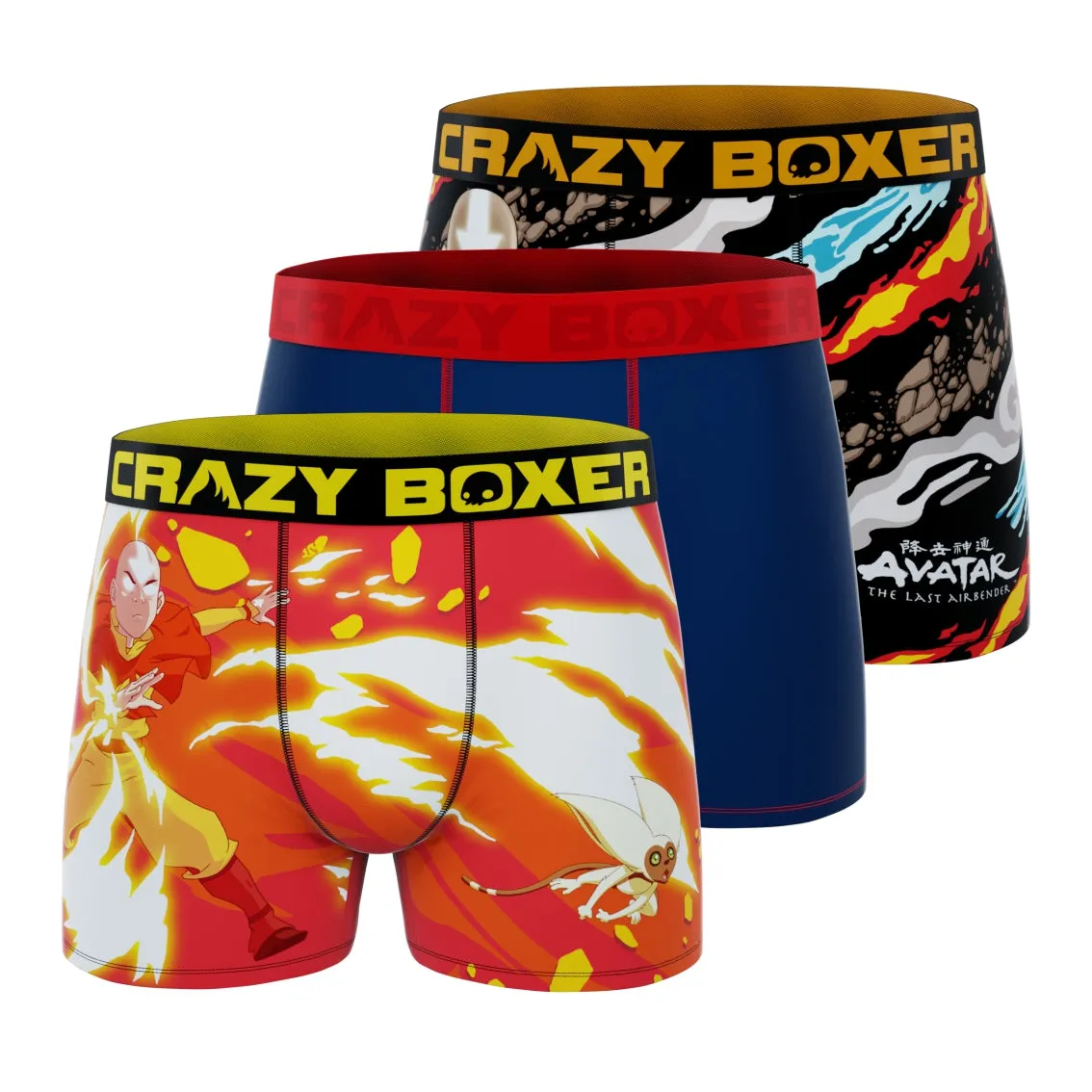 CRAZYBOXER Avatar Elements   Navy Men's Boxer Briefs (3 pack)