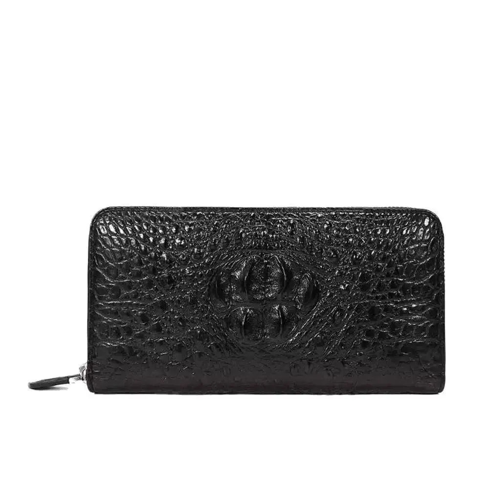 Crocodile  Leather Zipper Wallet