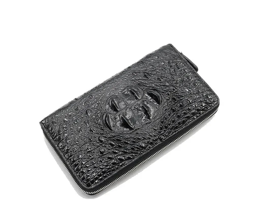 Crocodile  Leather Zipper Wallet