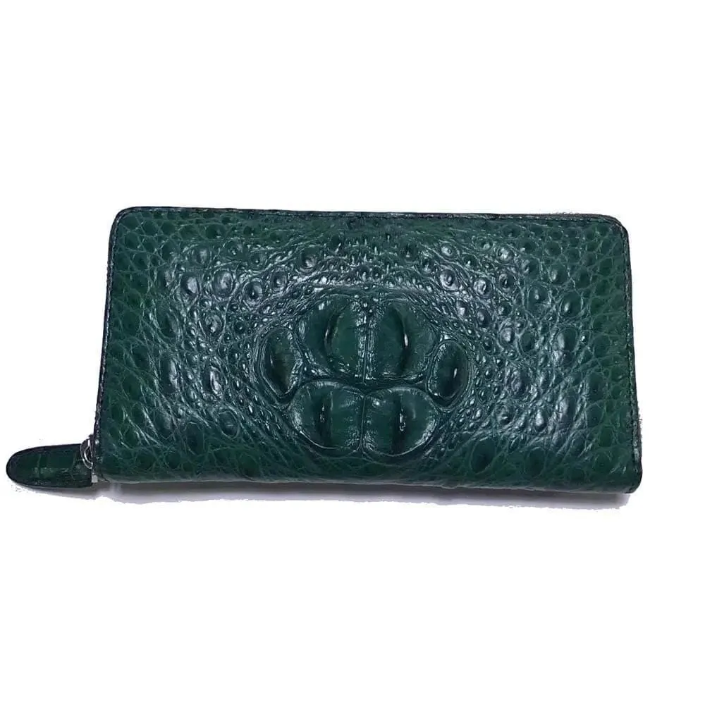 Crocodile  Leather Zipper Wallet