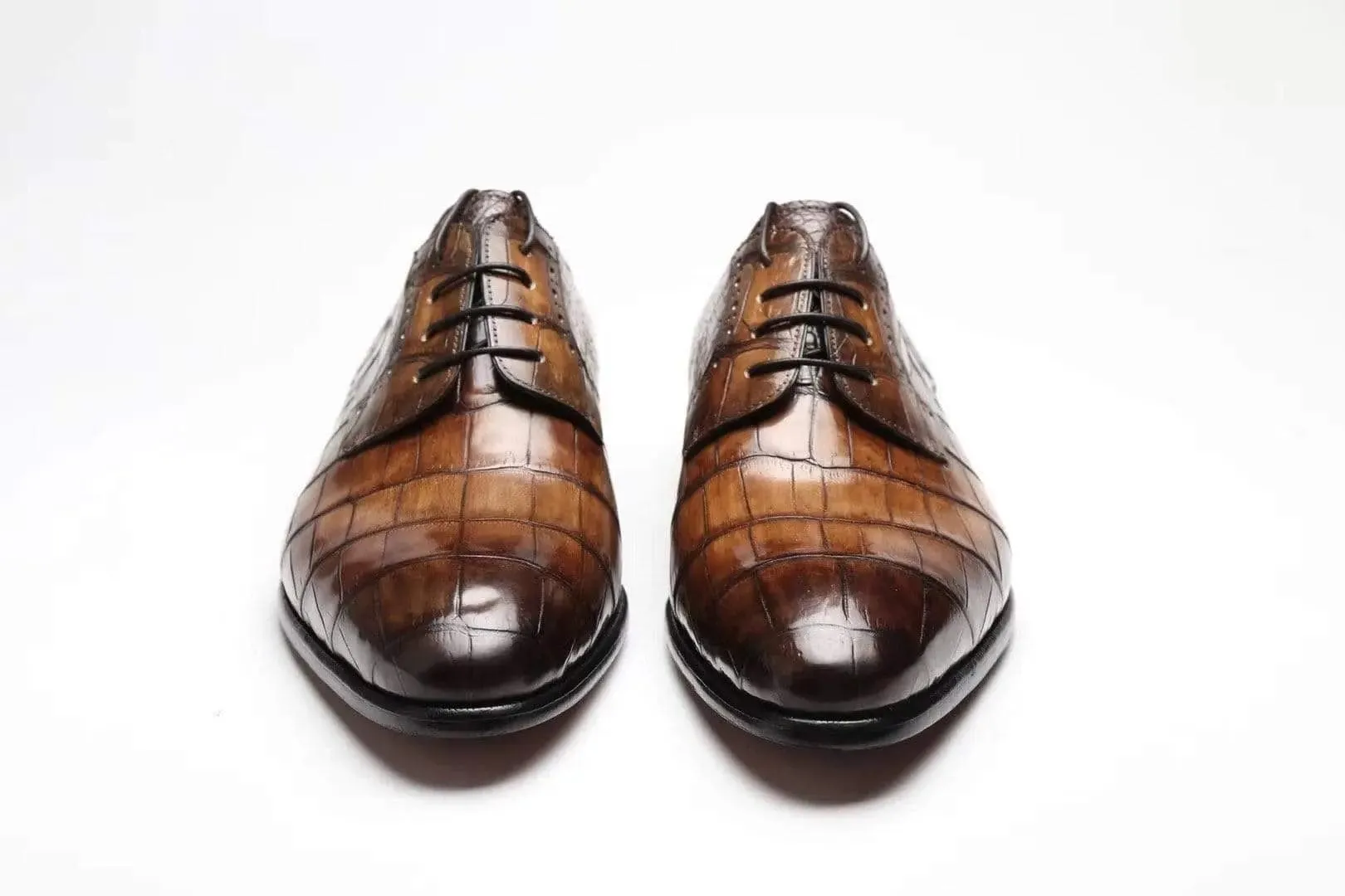 Crocodile Shoes Brown Crocodile Leather Shoes Men Lace Up Business Formal Dress Shoes Luxury