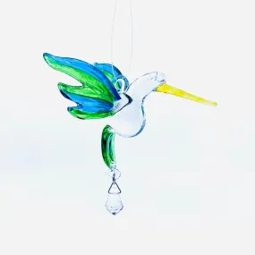 Dazzle Glass Hummingbird, Green and Blue 17