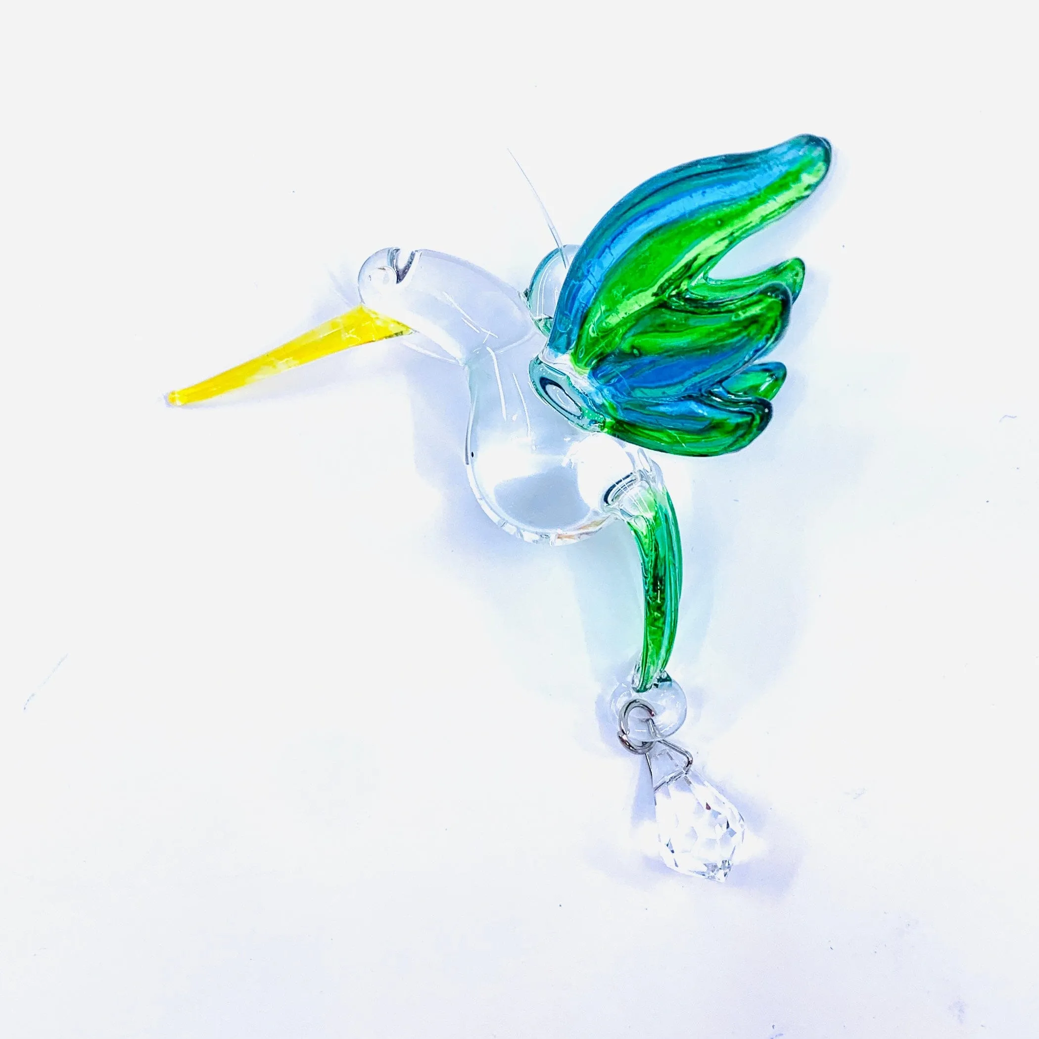 Dazzle Glass Hummingbird, Green and Blue 17