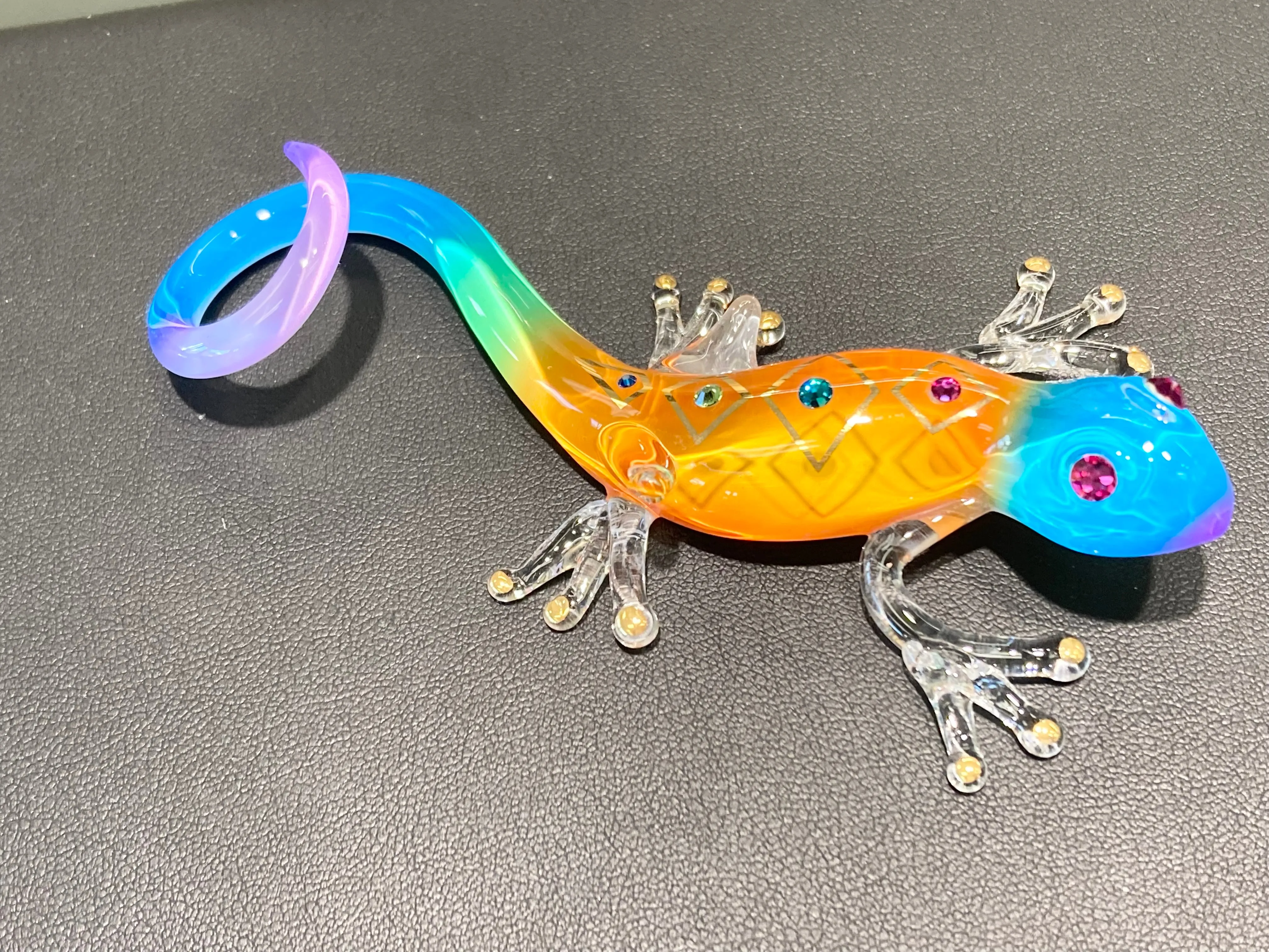 Desert Diamond Gecko Glass Figurine