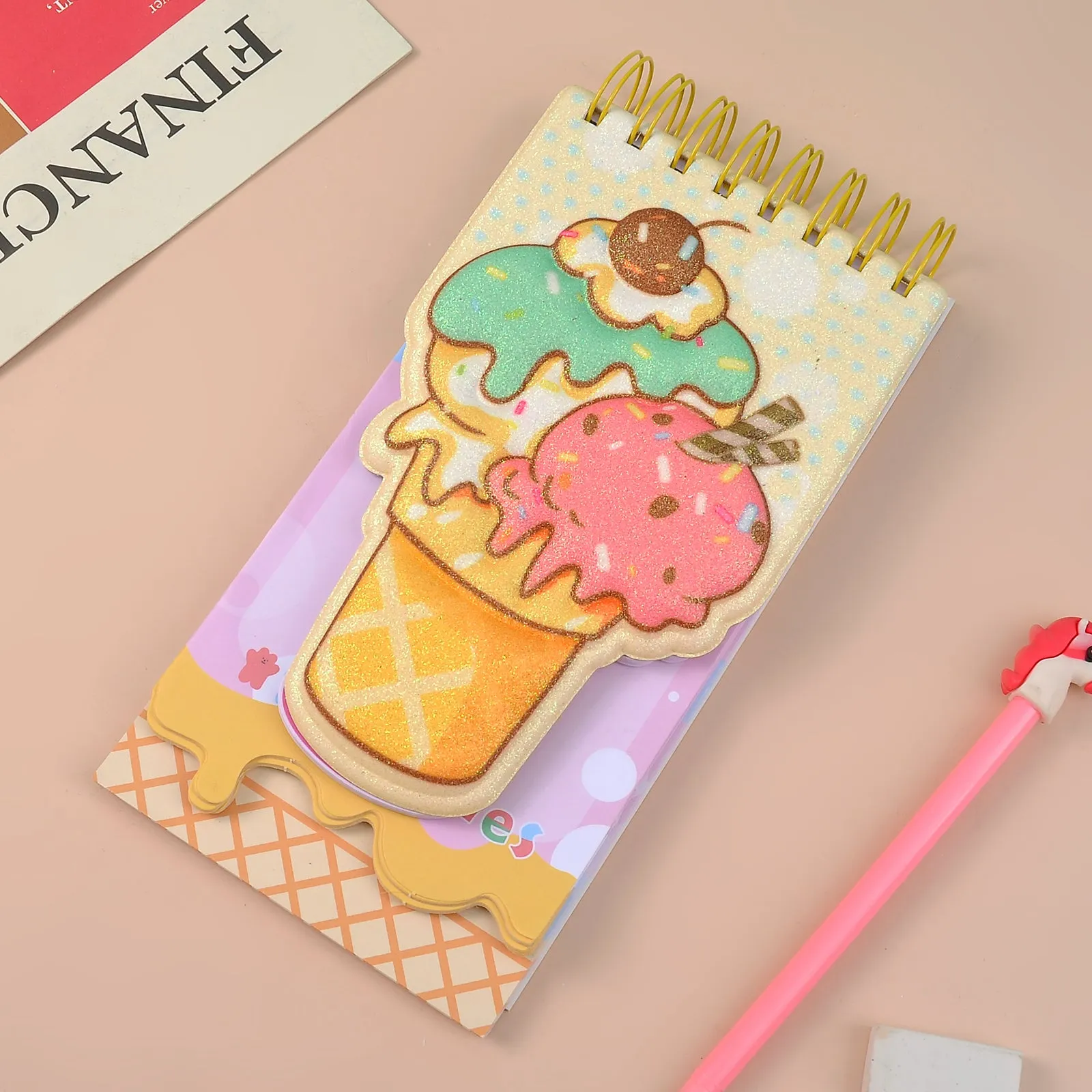 Desirable Glittery Ice Cream Diary.