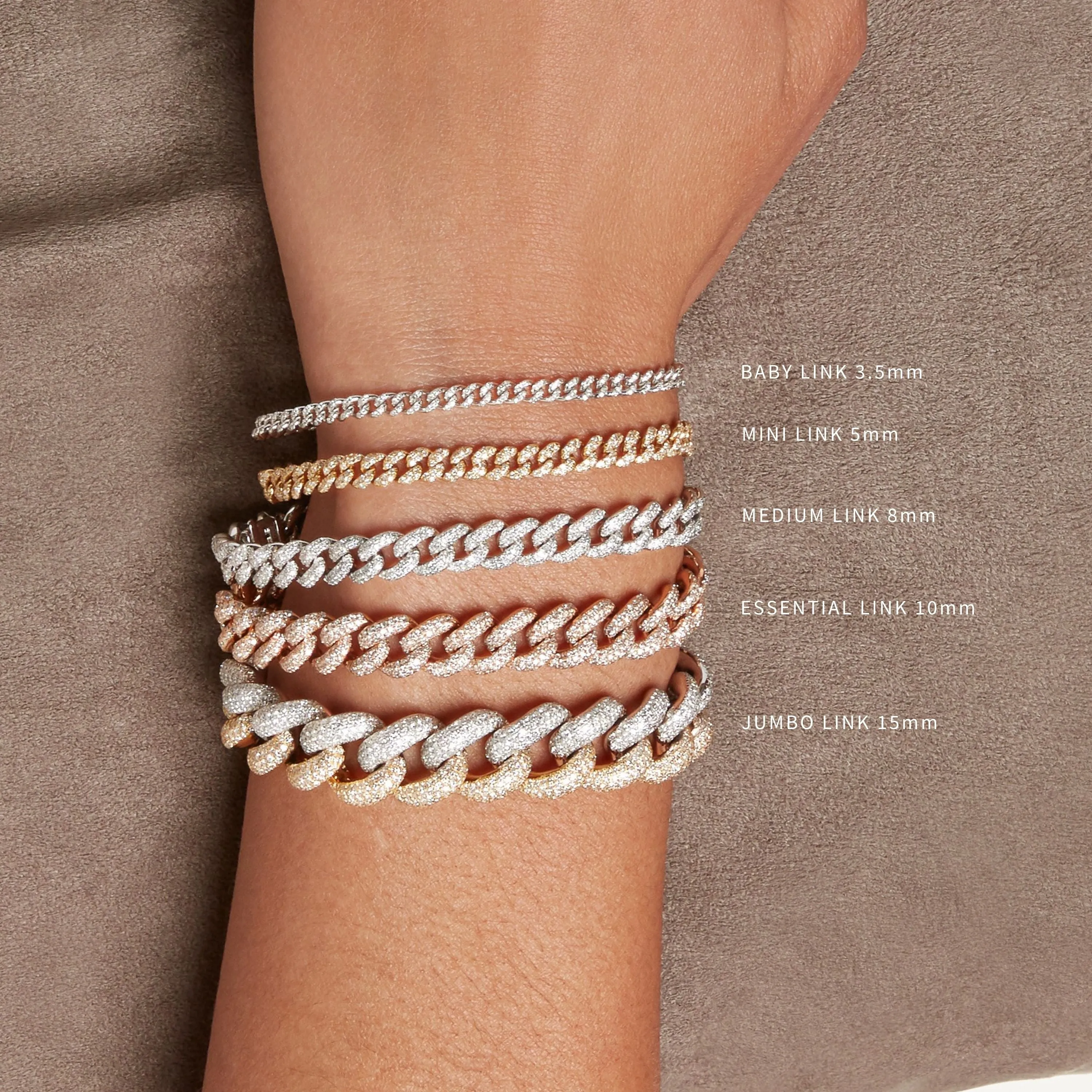 DIAMOND 7 PAVE & WHITE CERAMIC ESSENTIAL LINK BRACELET