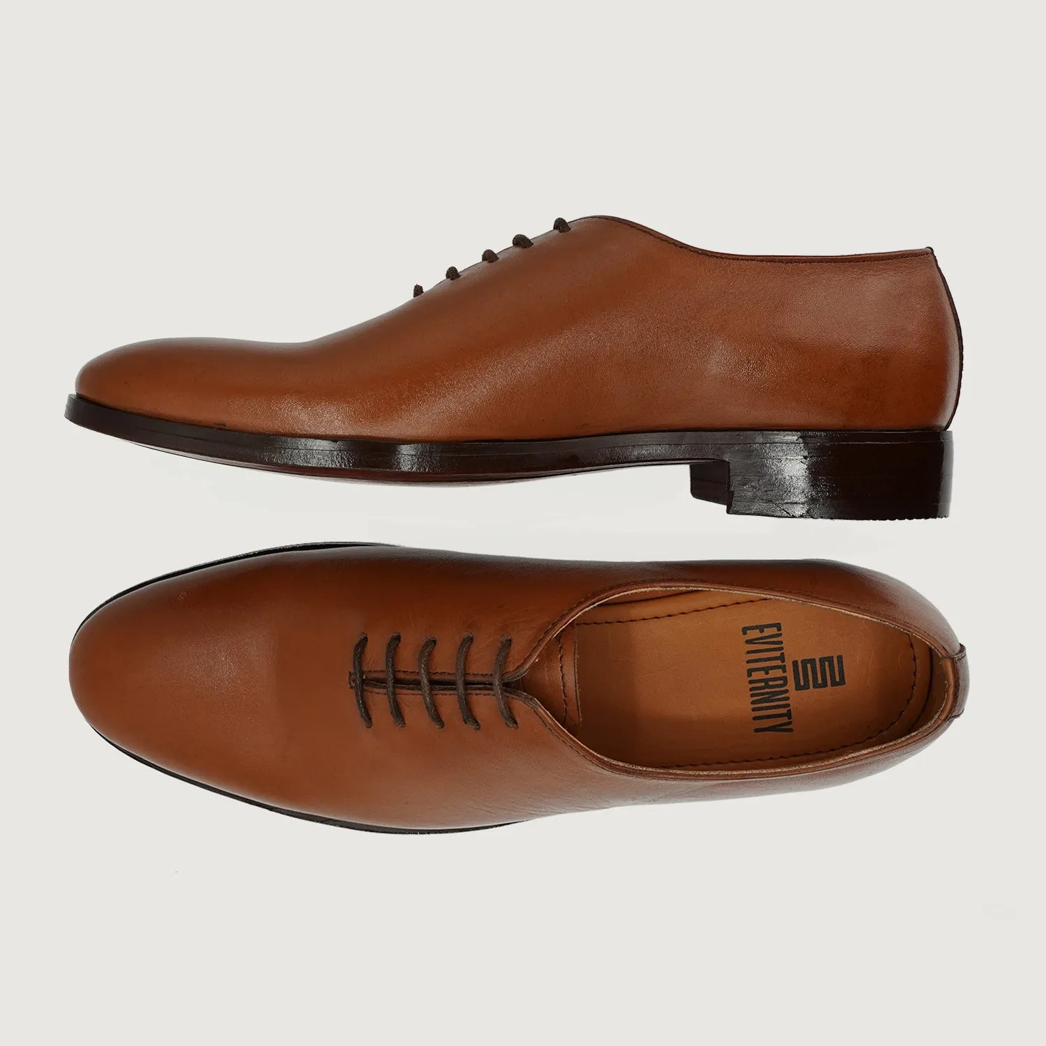 Director Wholecut Tan Leather Shoes