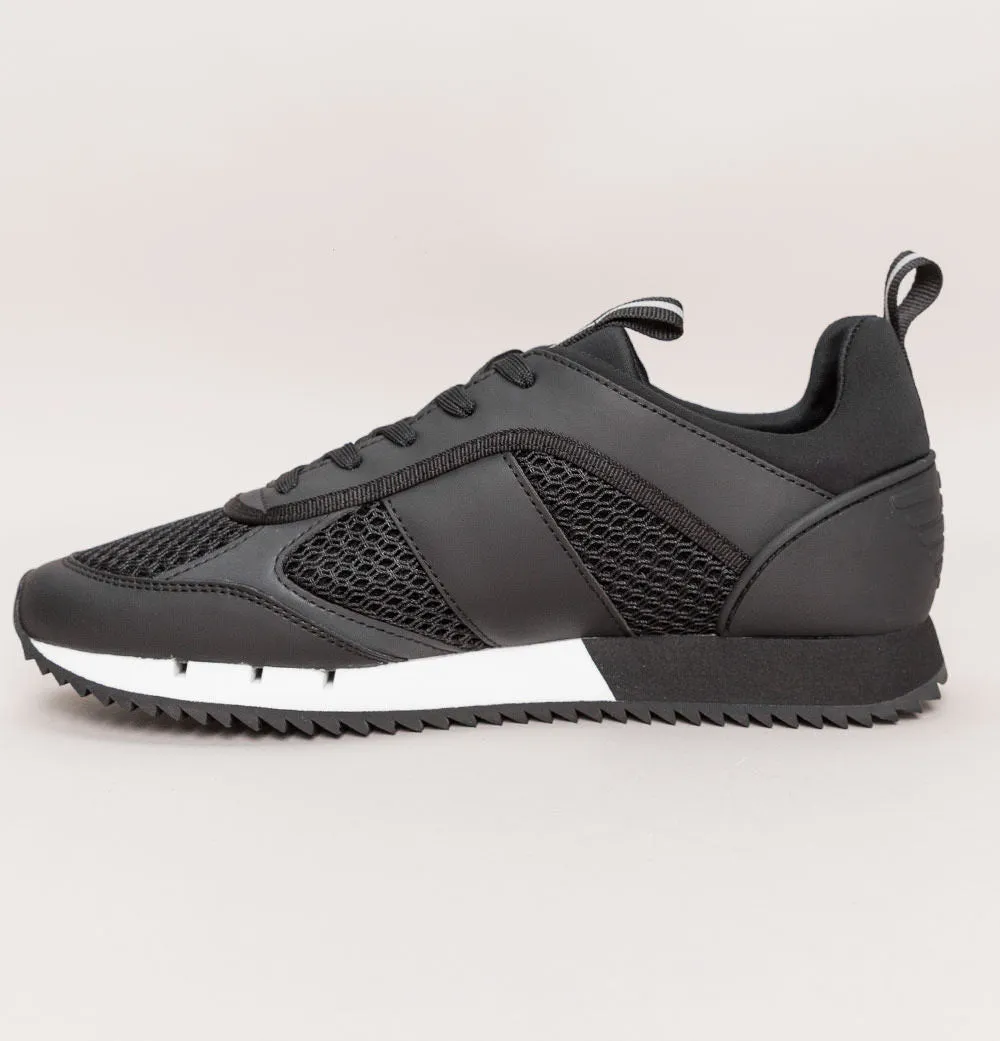 EA7 Emporio Armani Multi Logo Trainers Black/White