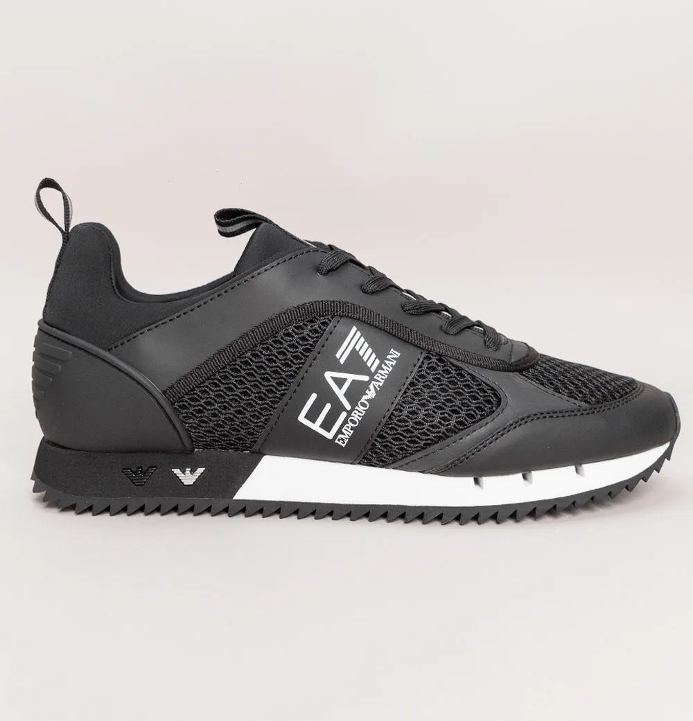 EA7 Emporio Armani Multi Logo Trainers Black/White