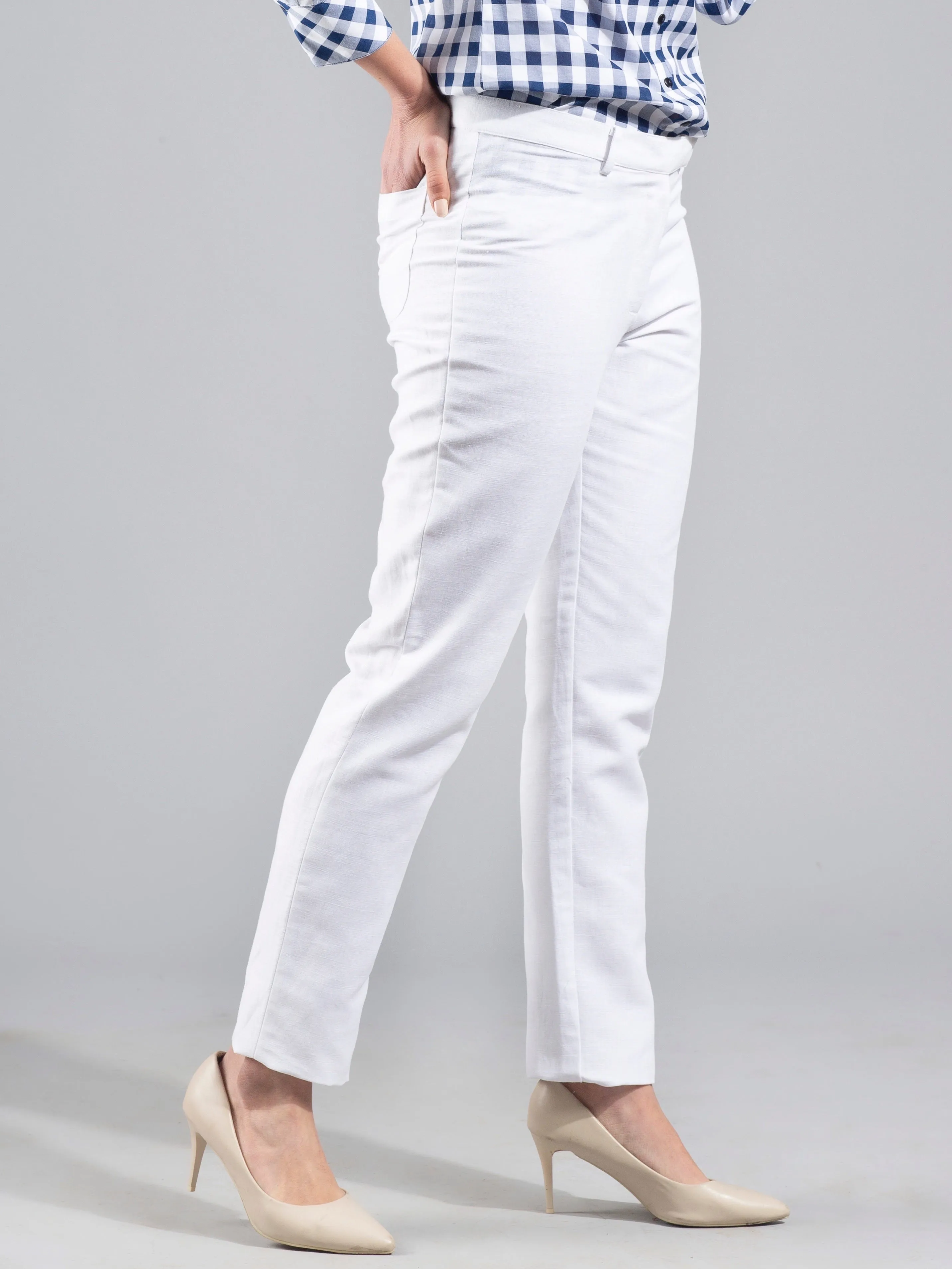 Essential Linen Trousers - White