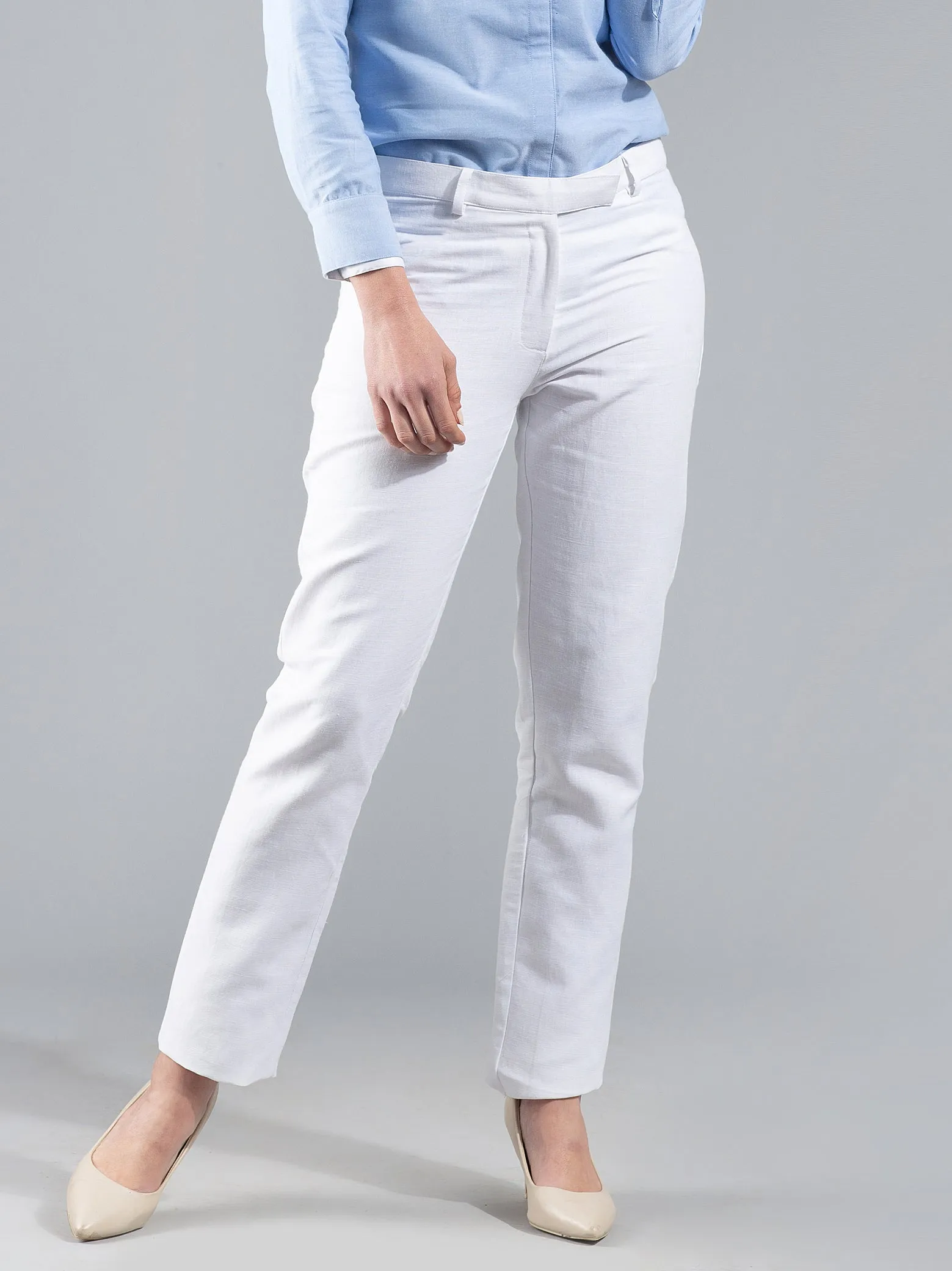 Essential Linen Trousers - White