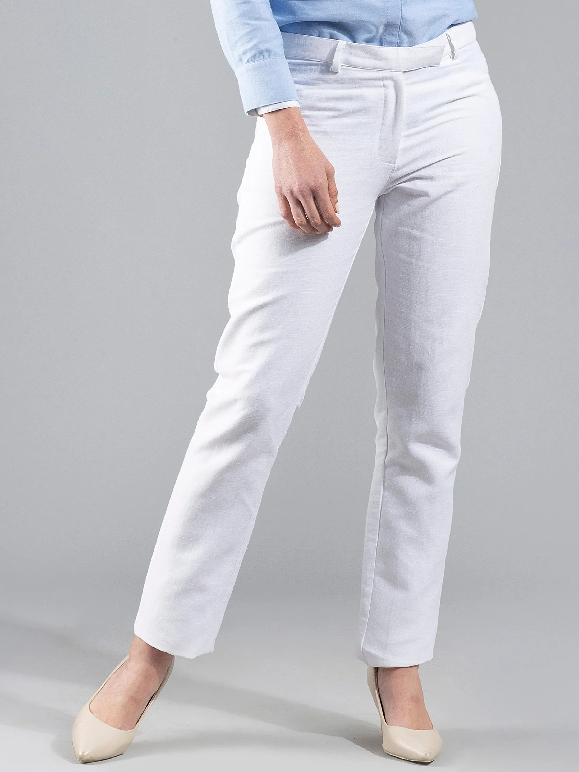 Essential Linen Trousers - White