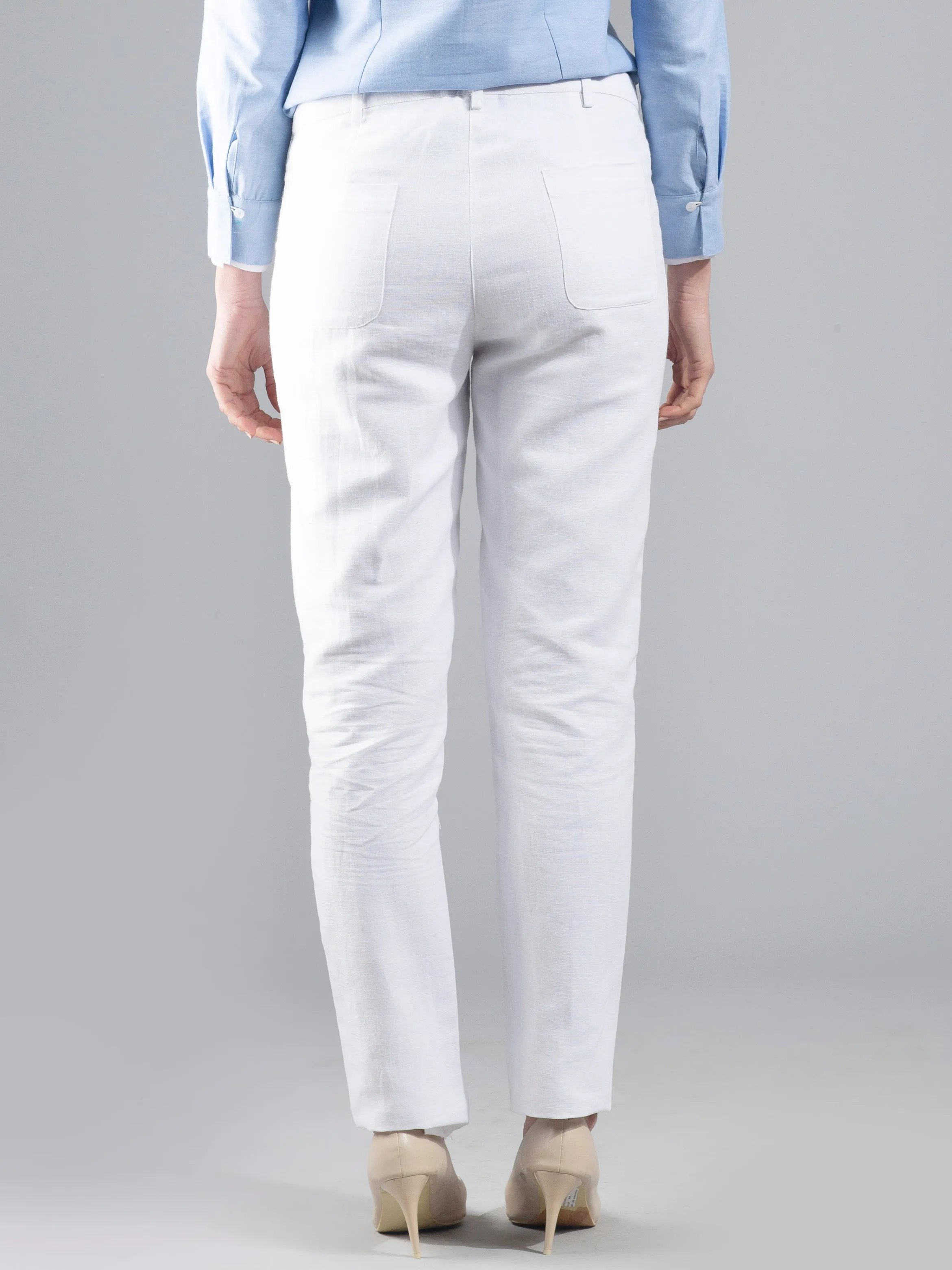 Essential Linen Trousers - White