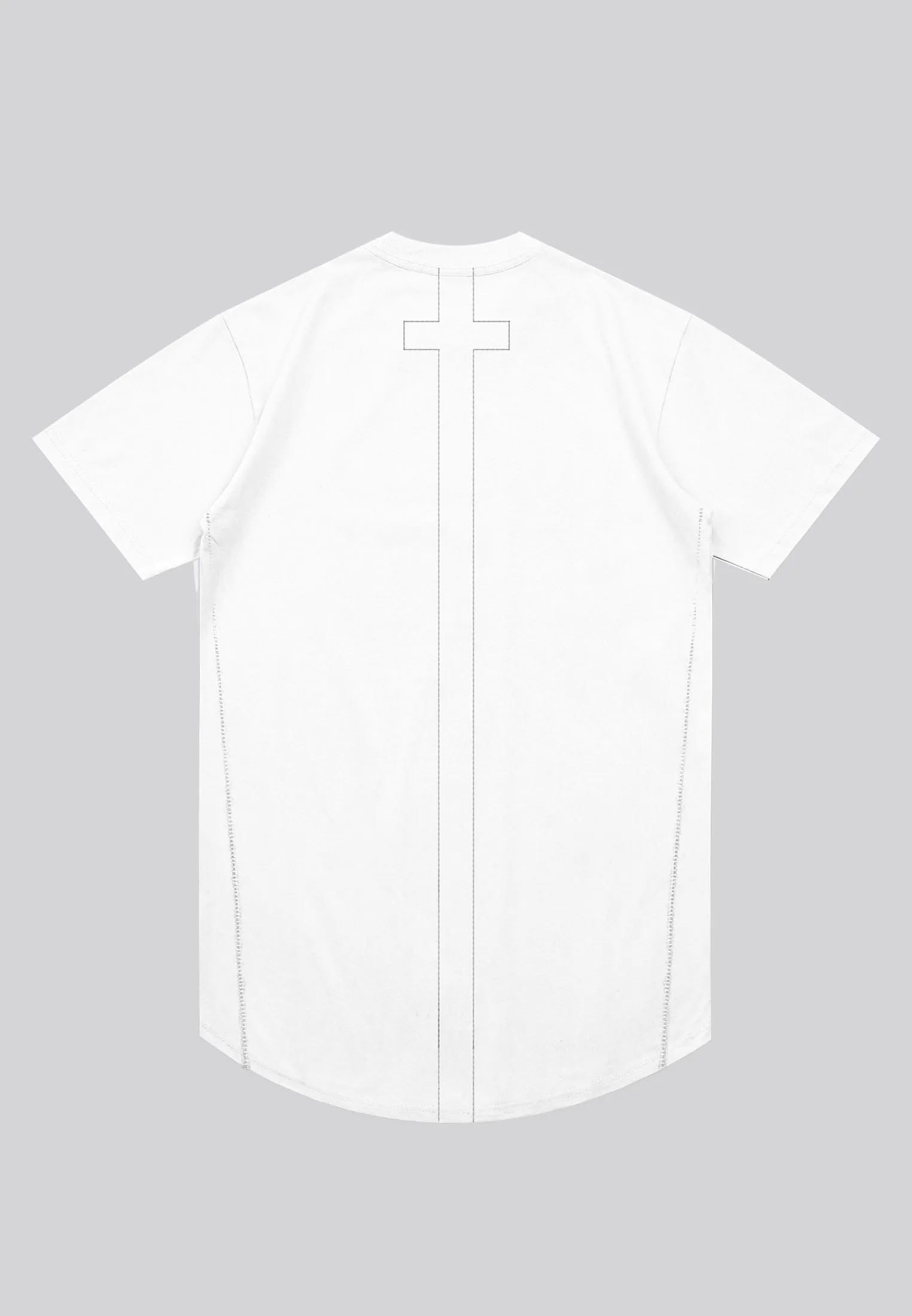 ESSENTIAL SWAG CURVED HEM WHITE T-SHIRT