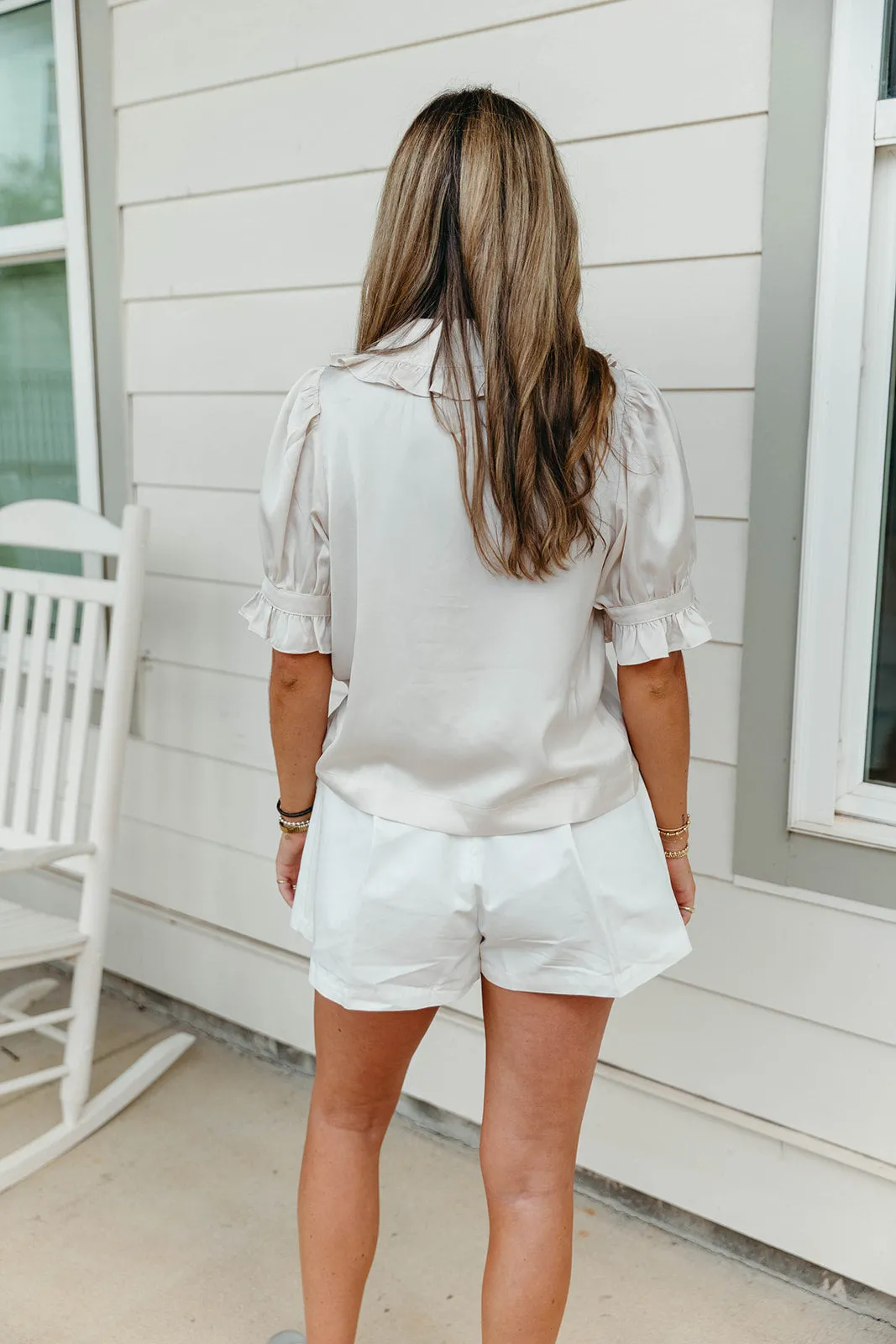 Flynn Ruffle Top - Cream