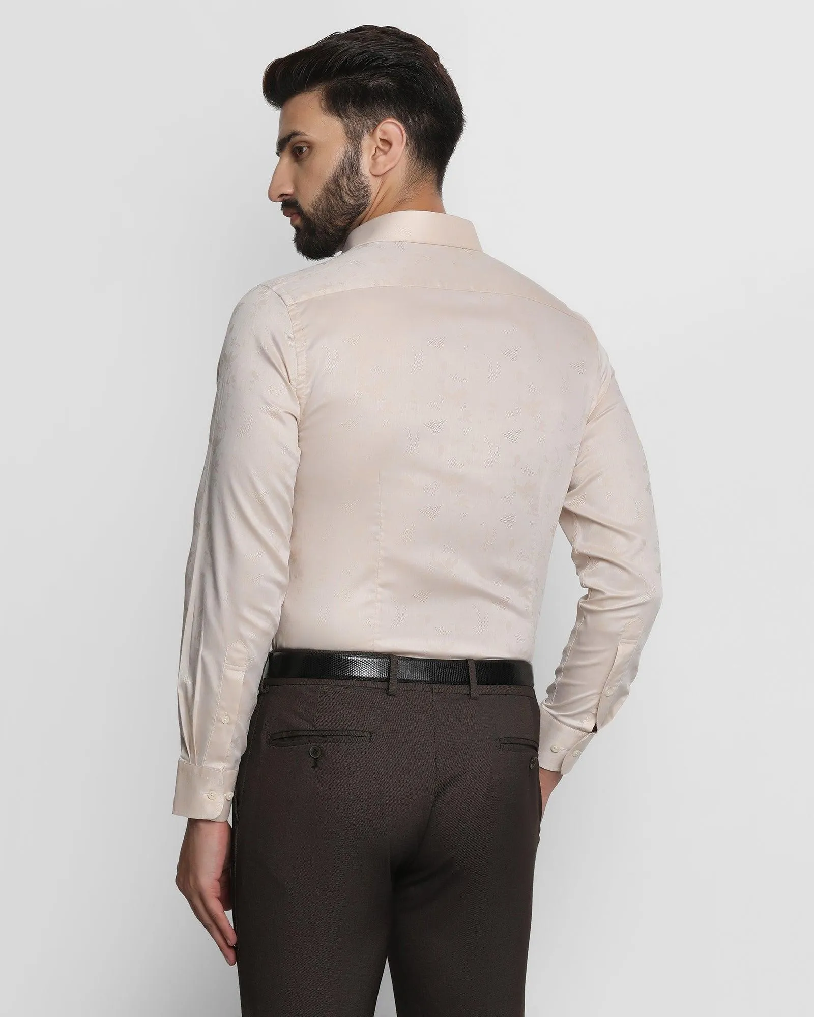 Formal Cream Textured Shirt - Amaze