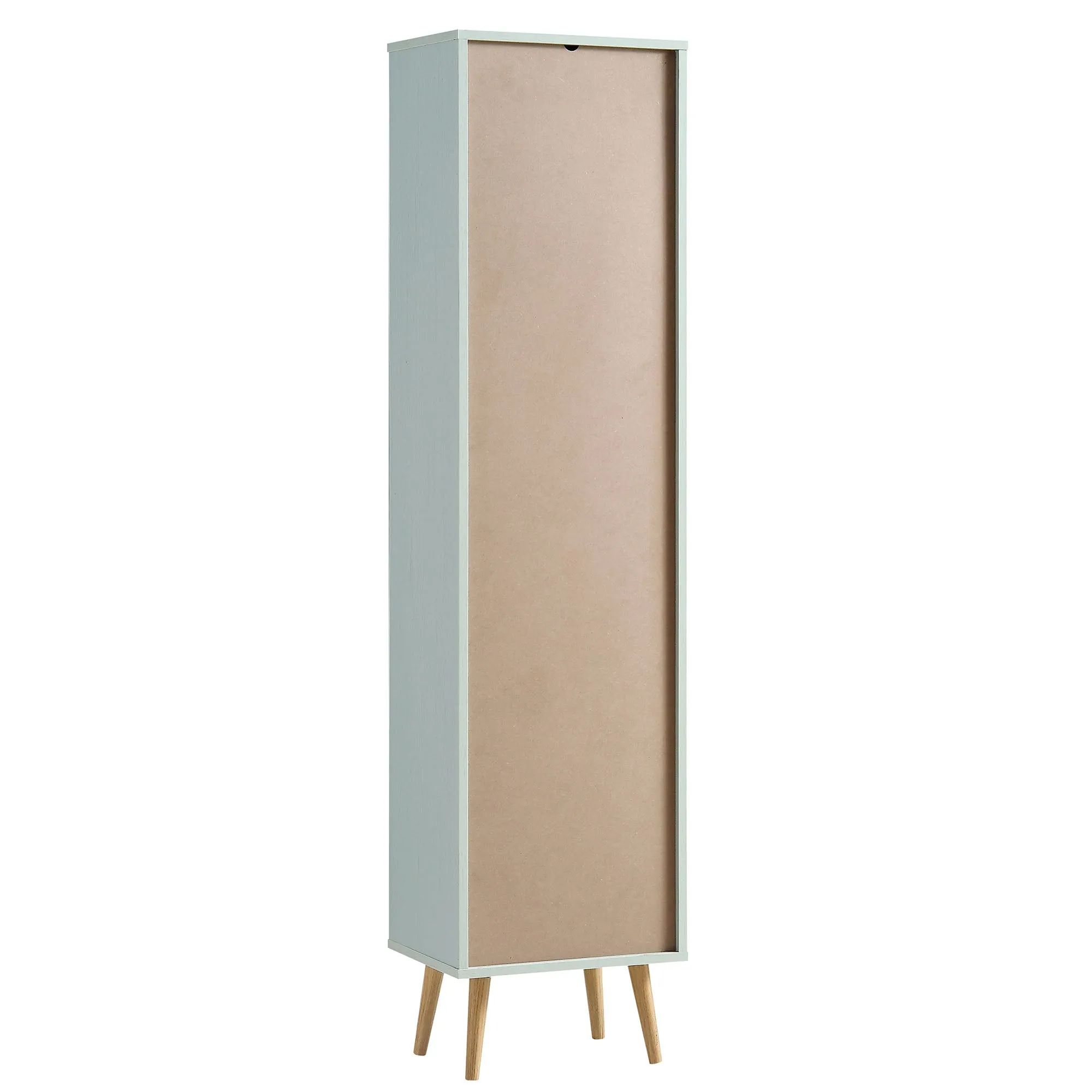 Frances Woven Rattan Tallboy Bathroom Unit, Mint Green