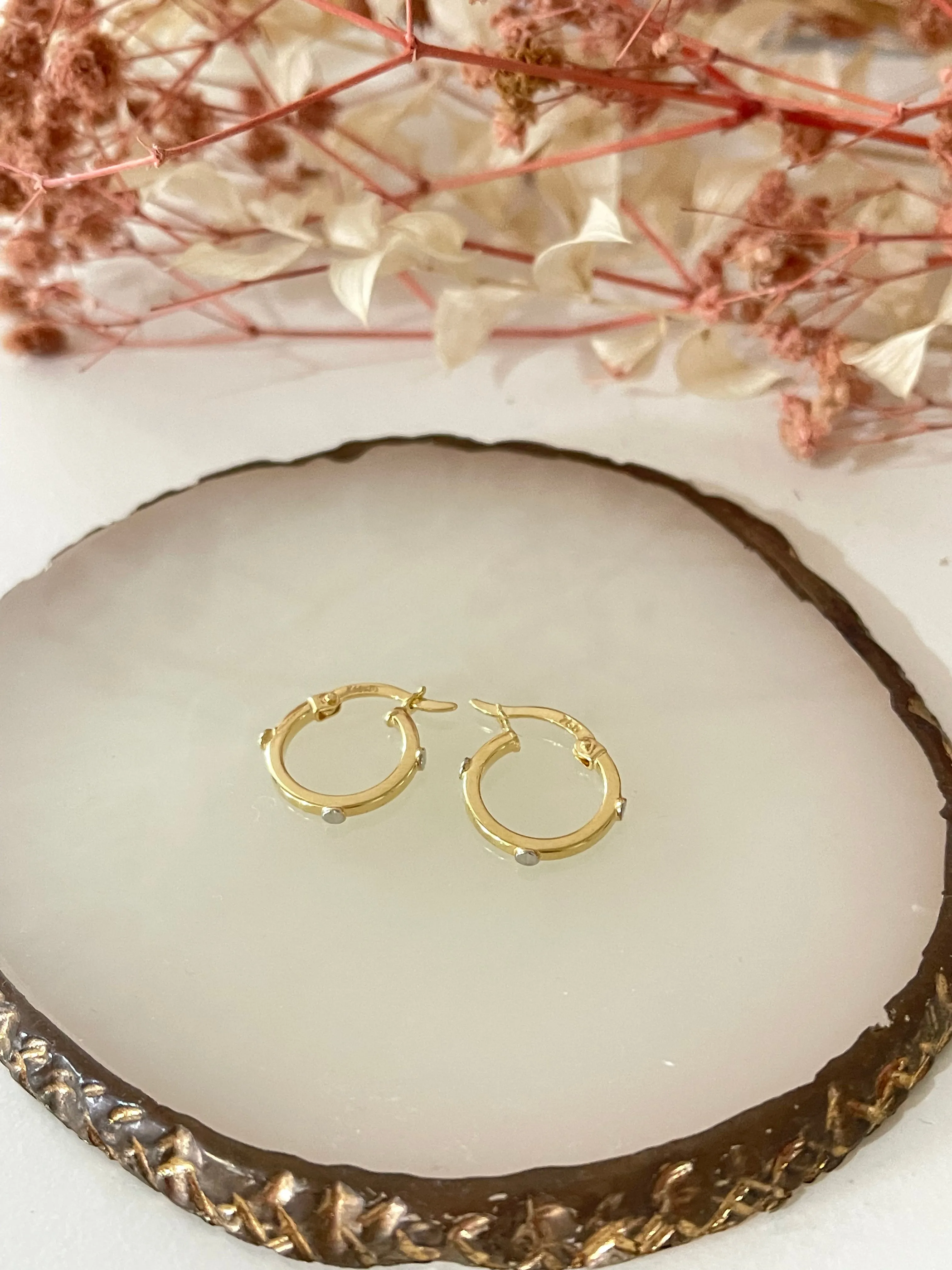 #GOLD2024 | 18K Golden Designer Inspired Multi-Tone Embossed Hoop Earrings