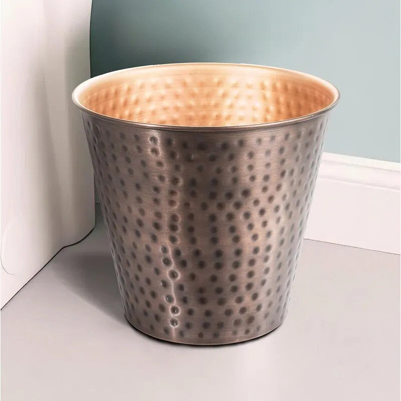 Gras Hand Hammered Aluminum 2 Gallon Waste Basket