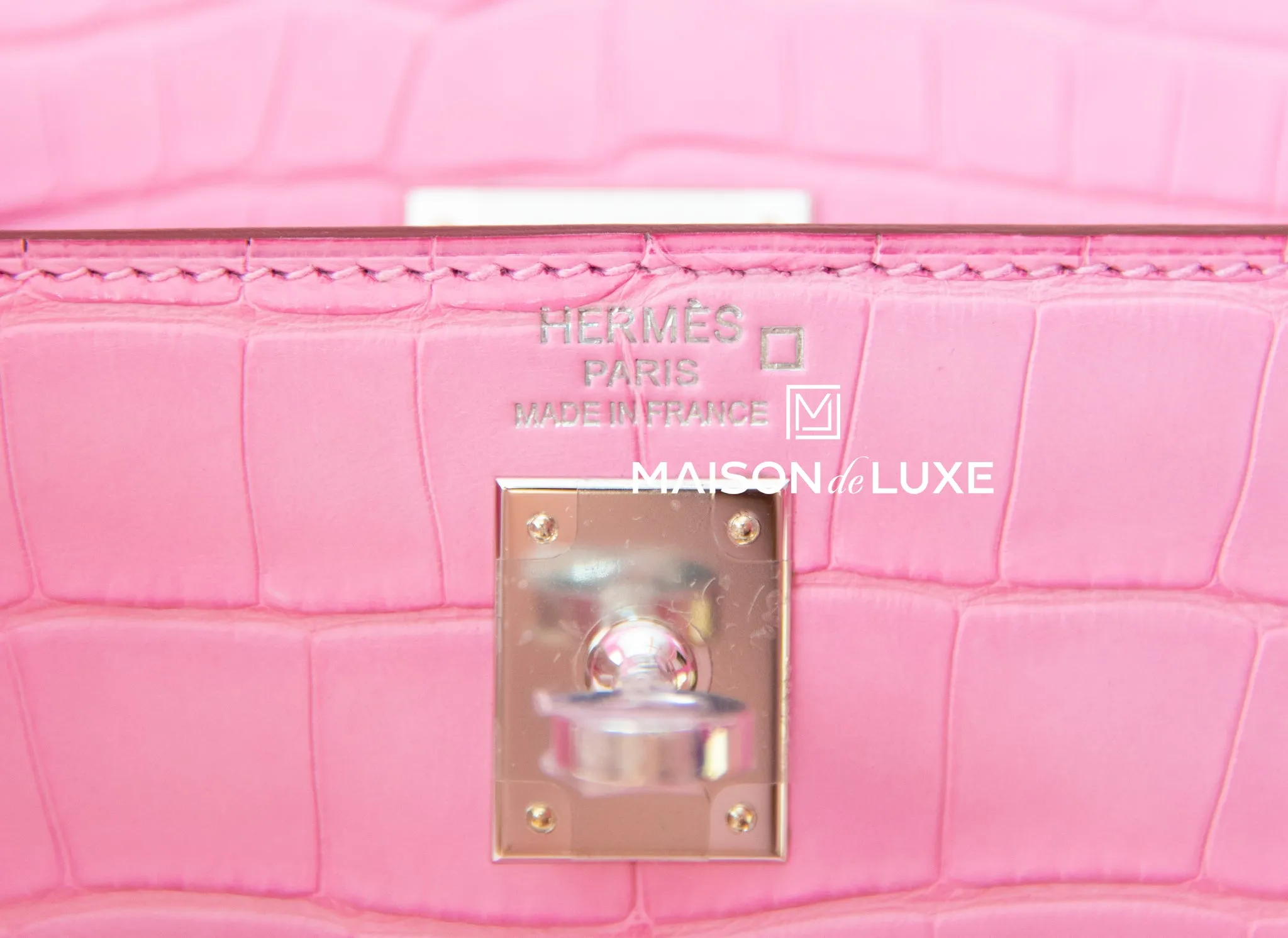 Hermes 5P Bubblegum Pink Crocodile Kelly 25 Handbag