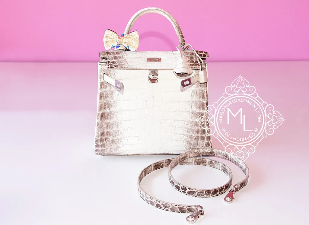 Hermes Blanc Himalayan Himalaya Kelly 25 White Crocodile