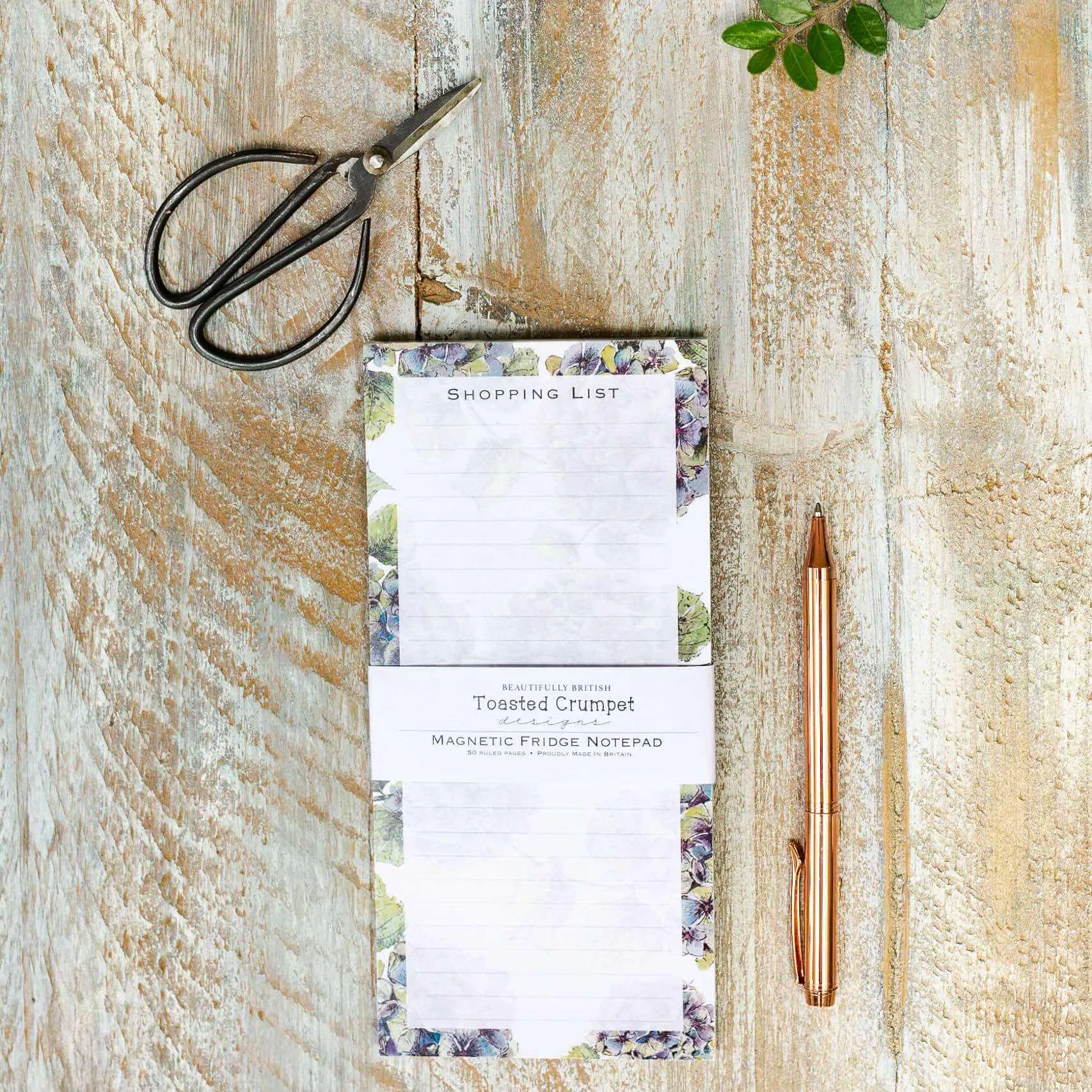 Hydrangea Pure Magnetic Shopping List Pad