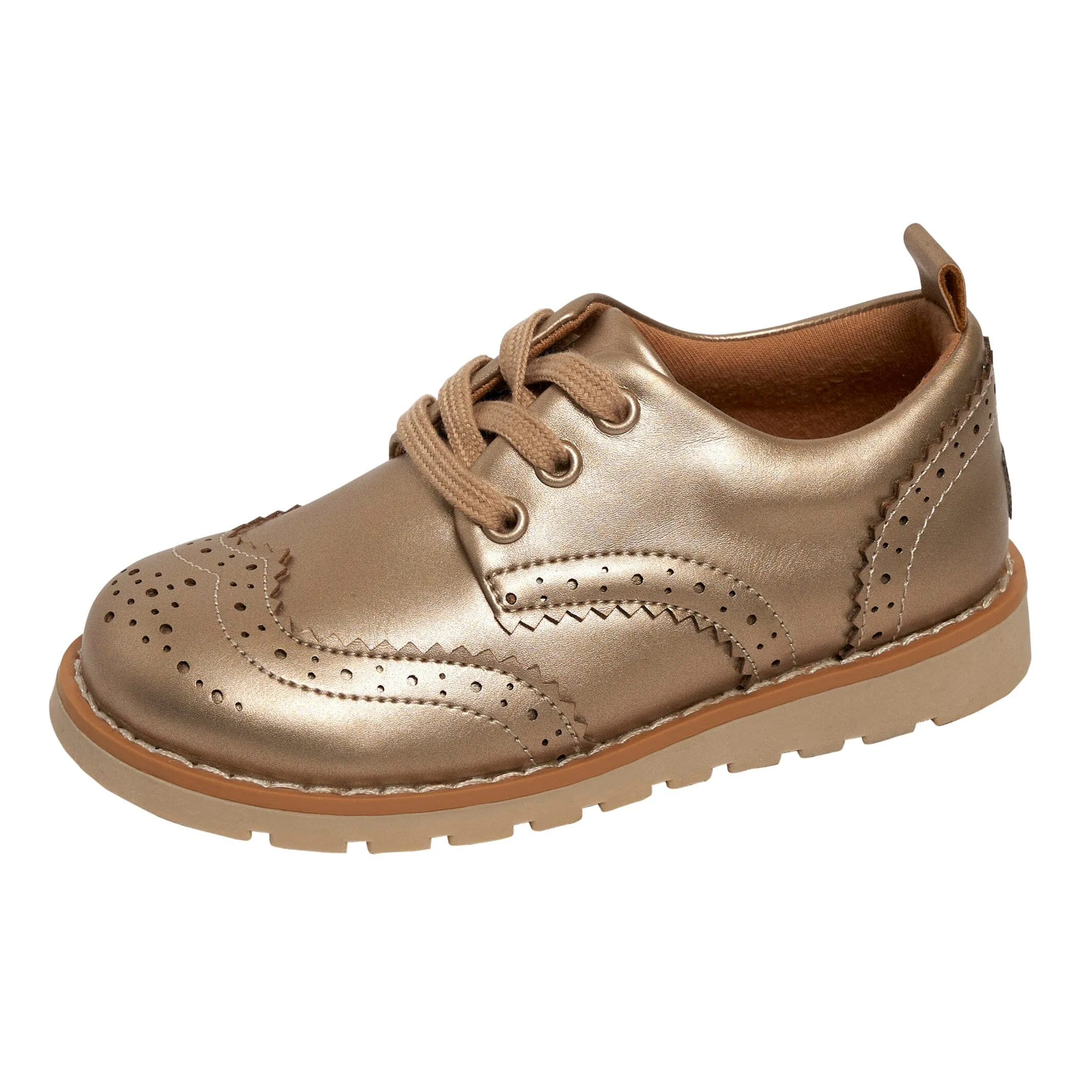 Infant & Toddler Girls Platinum Wingtip Oxfords