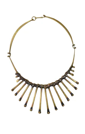 JACK BOYD BRUTALIST BRONZE SPORE SPIKE COLLAR NECKLACE