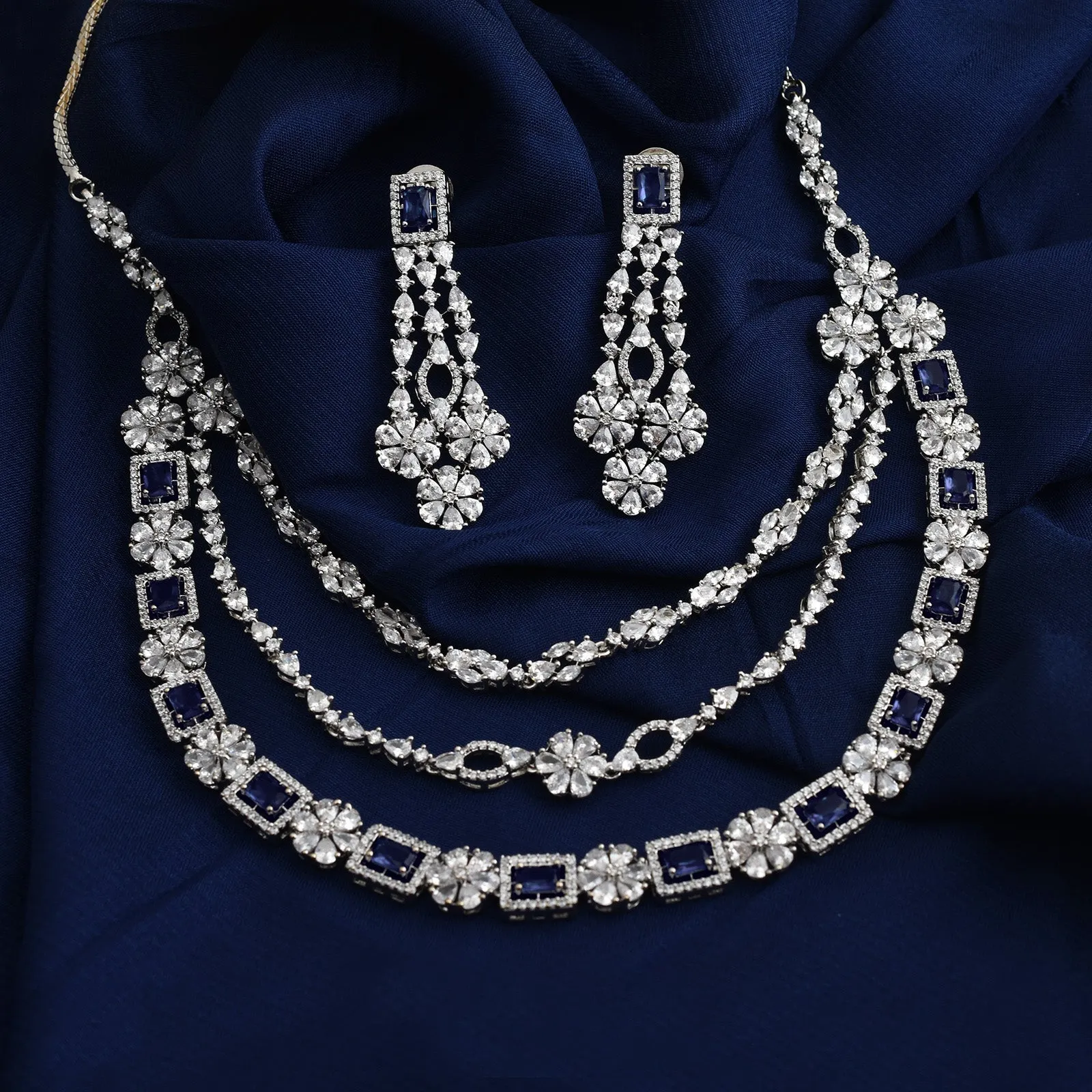 Jennifer Rhodium Plated Cz Necklace