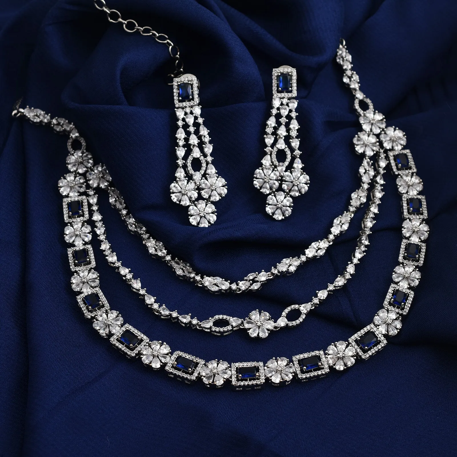 Jennifer Rhodium Plated Cz Necklace