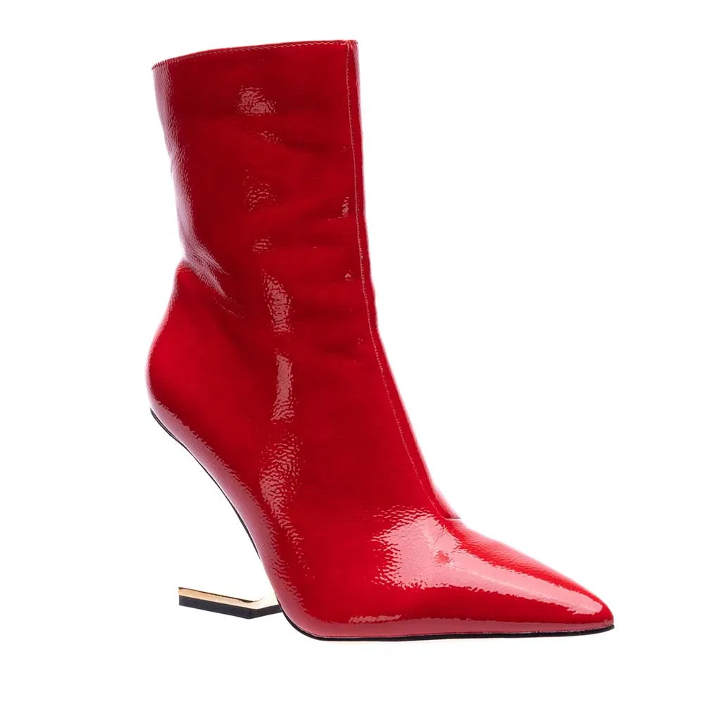 Lady Couture Princess Red Transparent Heel Ankle Boots