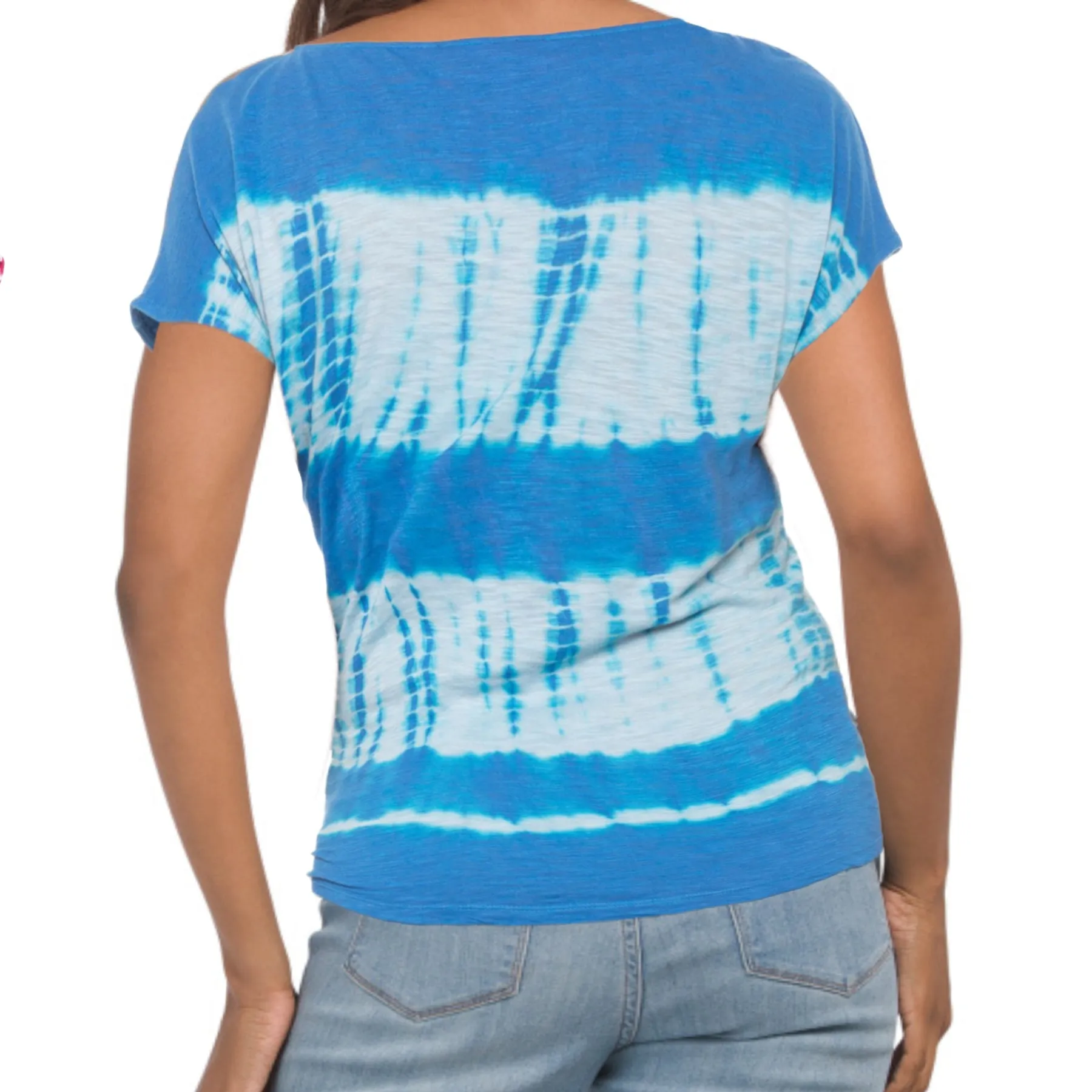 Lucky Brand Tie-Dye Twist-Front Cotton Shirt