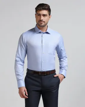 Luxe Formal Blue Printed Shirt - Advan