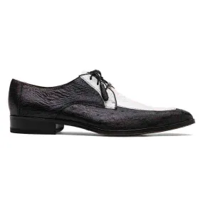 Marco Di Milano Andretti Dress White / Black Ostrich Leg Shoes