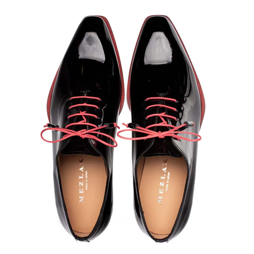 Mezlan Dietro Oxfords Black Oxfords Asymmetrical Patent Men's Shoes