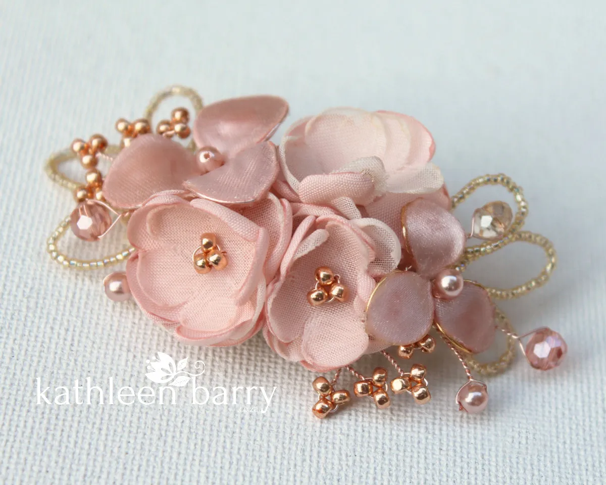 Mini Rose gold blush pink hair clip or mix and match color variations - clip attachment