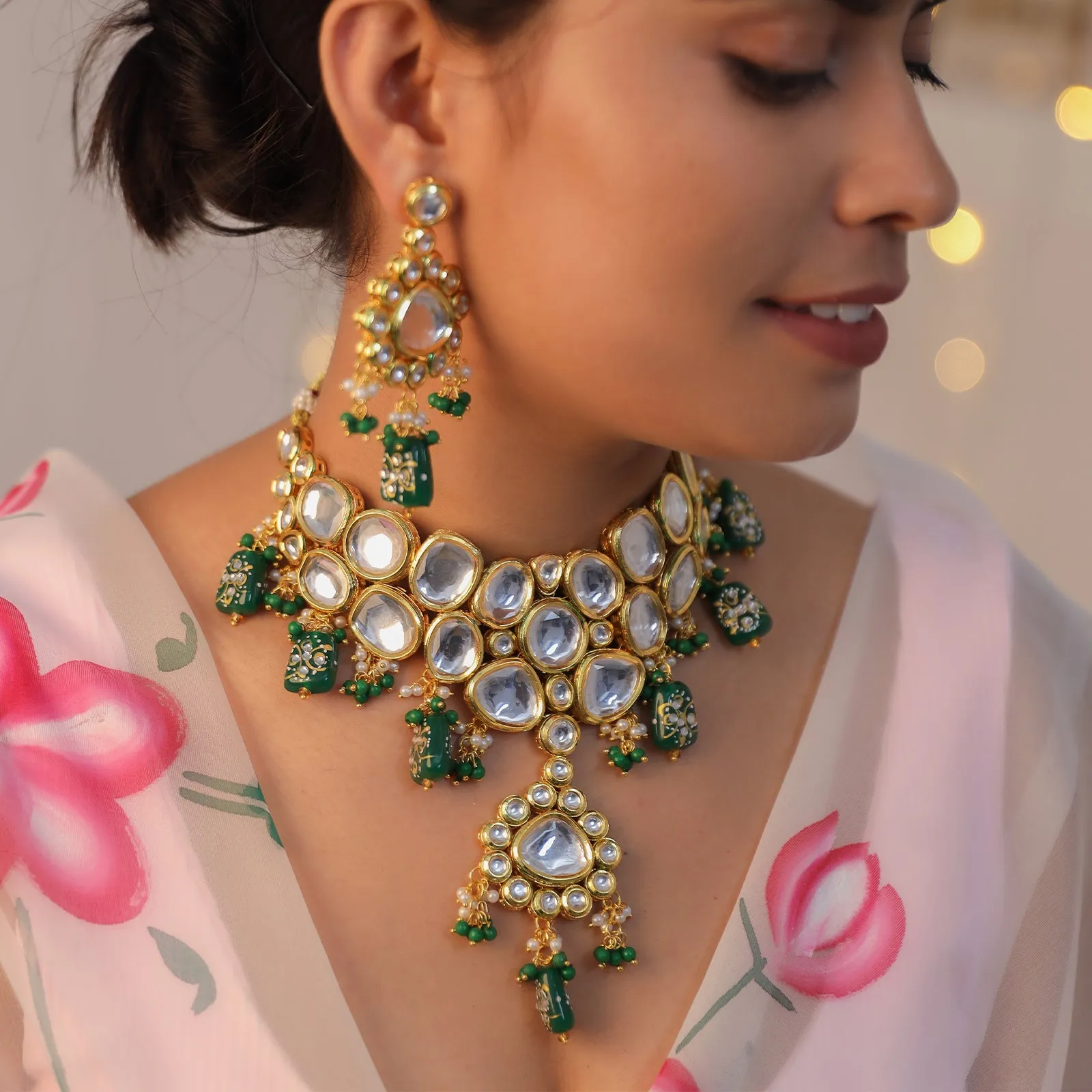 Mukta Kundan Necklace Set