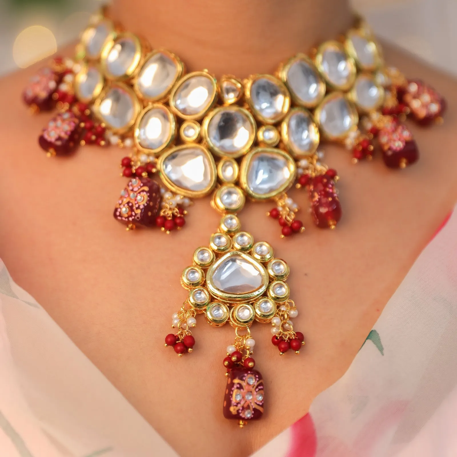 Mukta Kundan Necklace Set