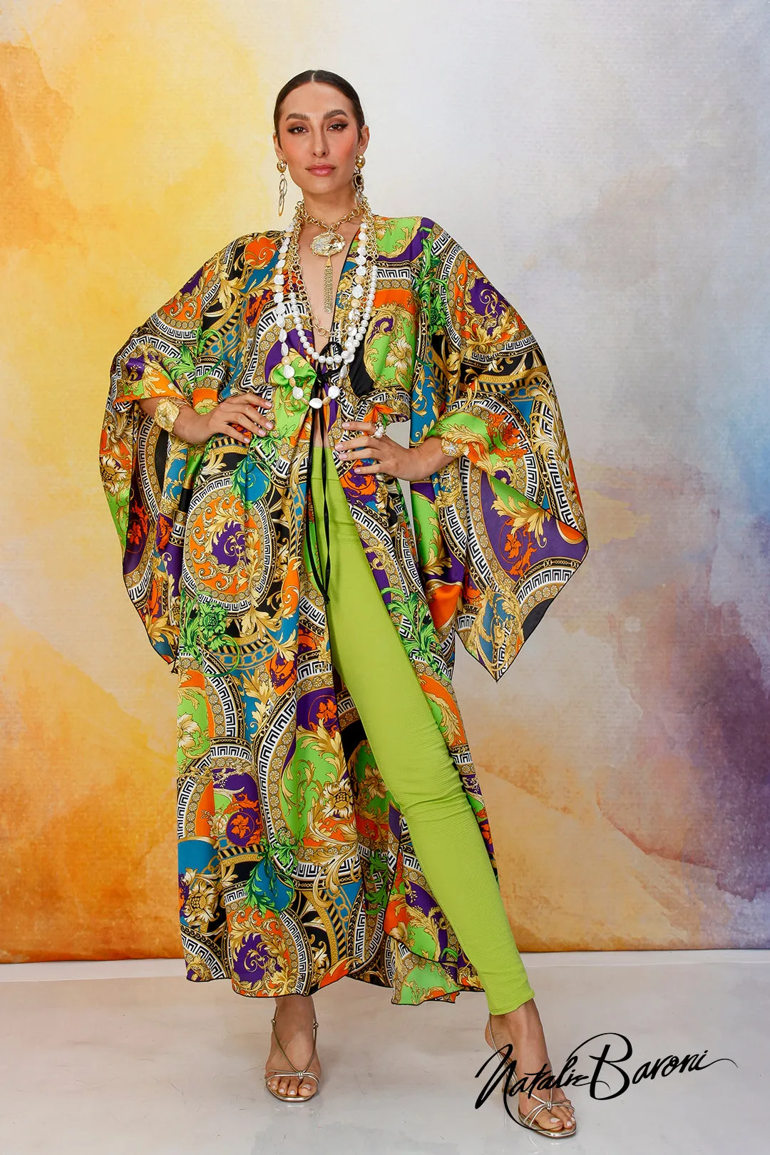 Multi Green Kimono - Venezia