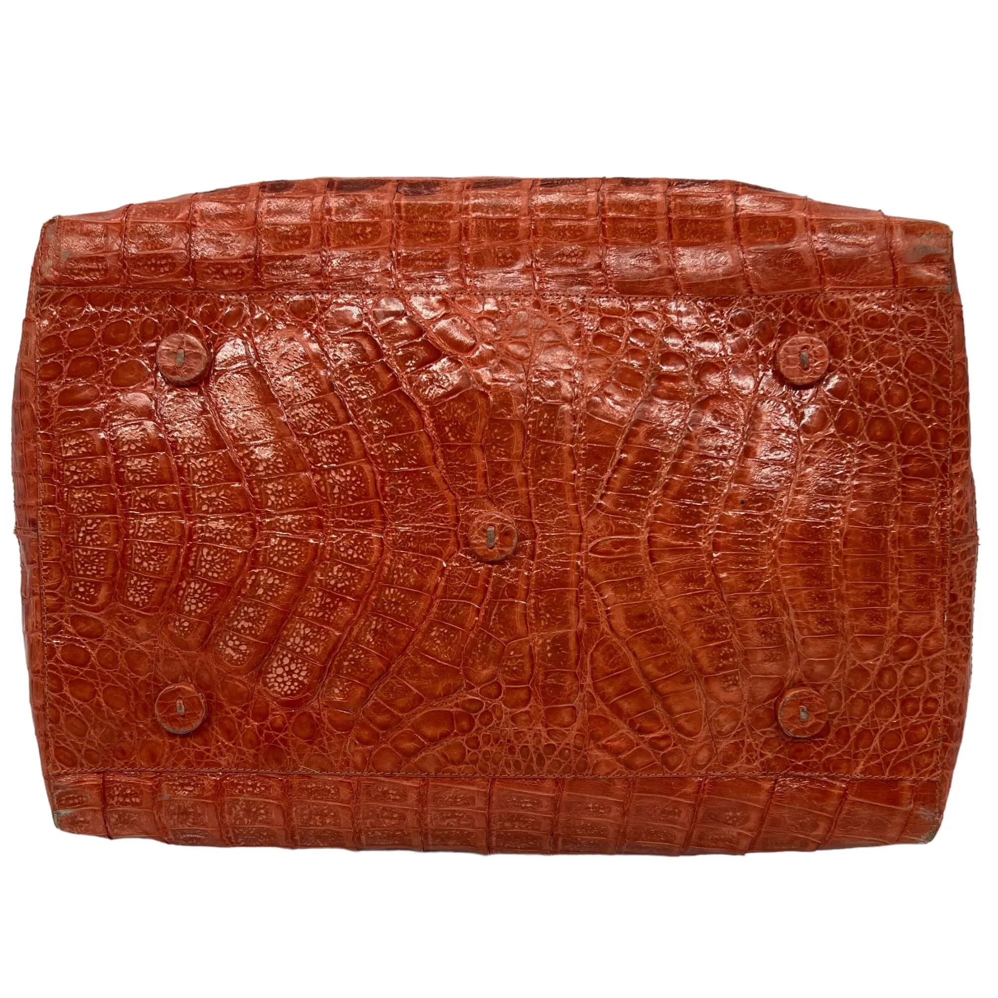 NANCY GONZALEZ Croc Circle Handle Tote Bag - Burnt Orange