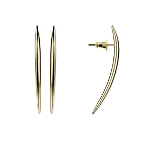 Quill Long Drop Earrings - Yellow Gold Vermeil