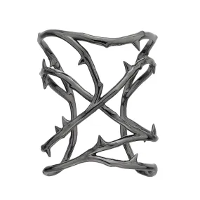 Rose Thorn Cuff - Silver Black Rhodium