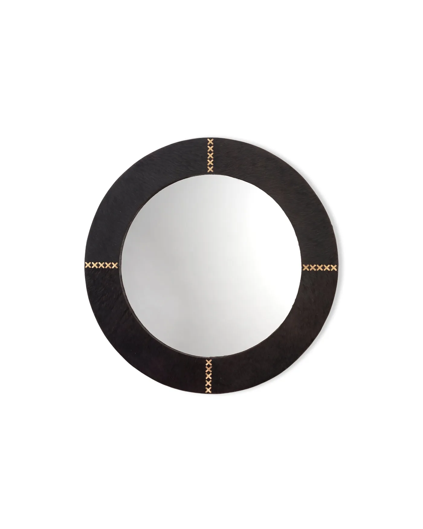 Round Cross Stitch Mirror Espresso