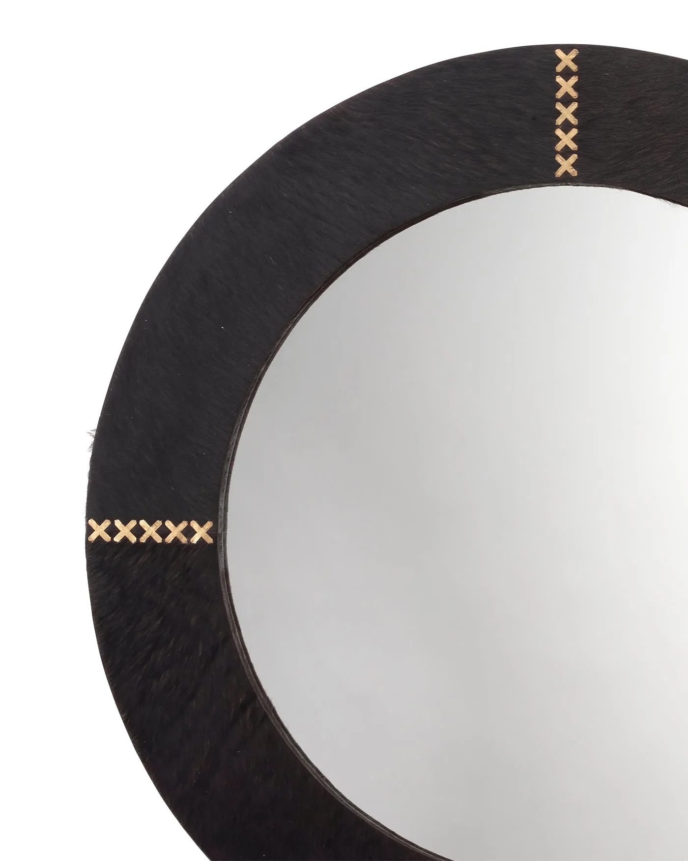 Round Cross Stitch Mirror Espresso