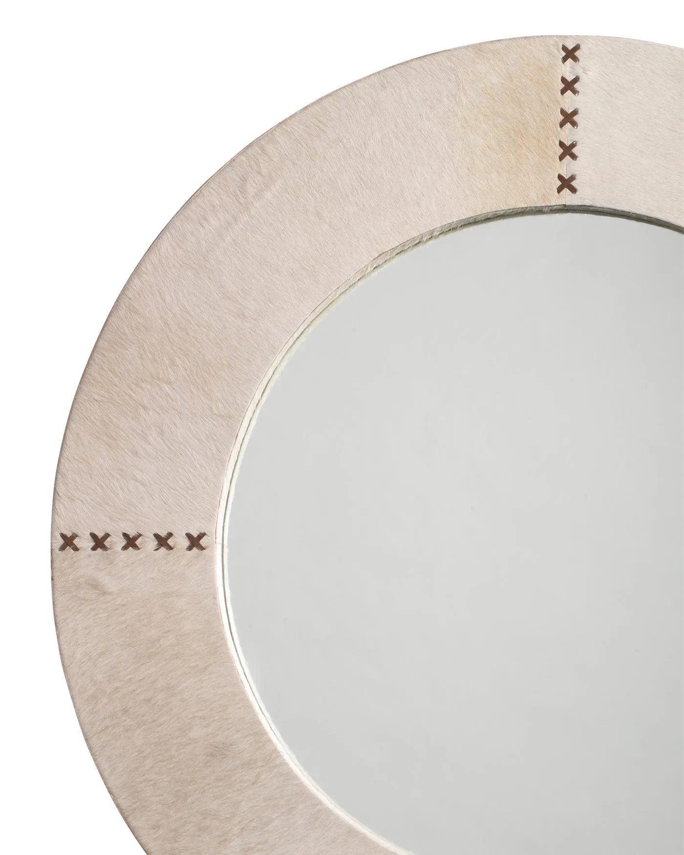 Round Cross Stitch Mirror White Hide