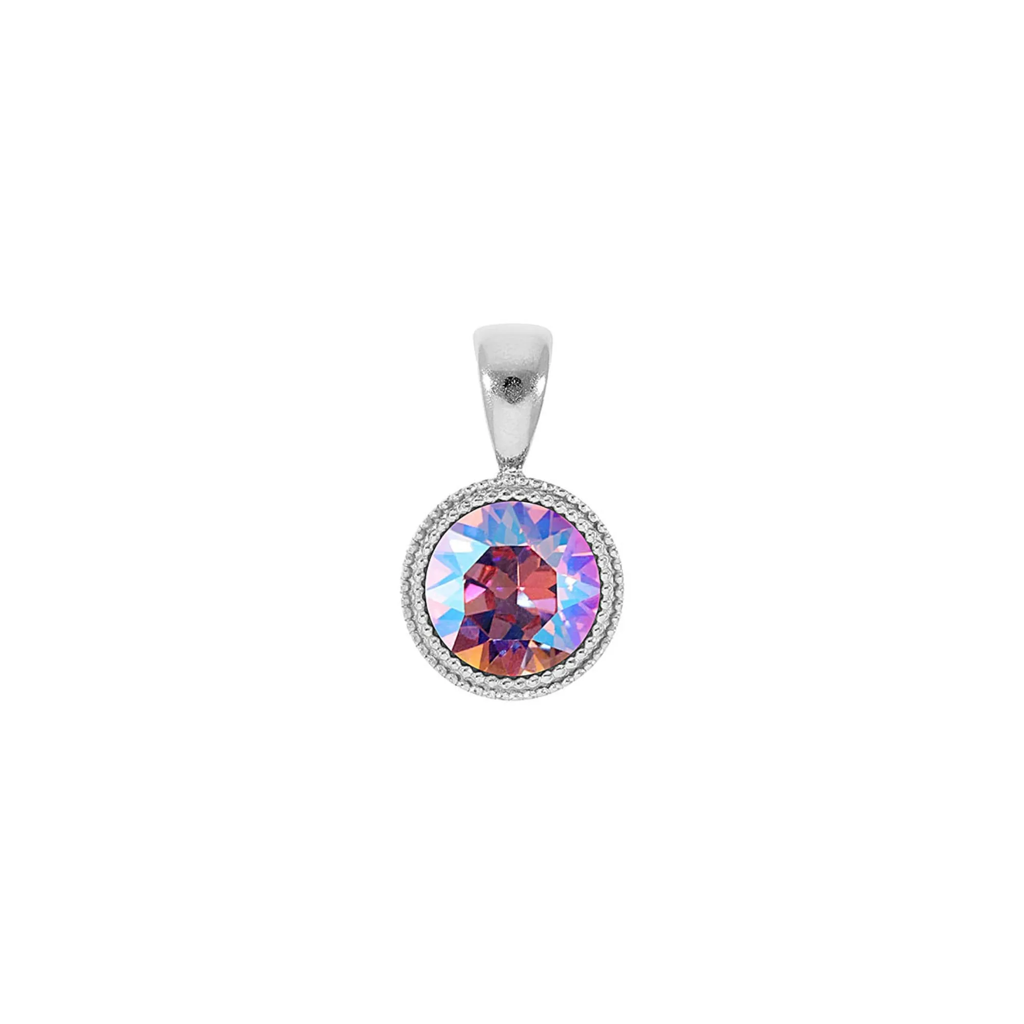 Silver Fabero and Light Rose Shimmer Crystal Pendant